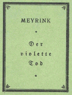 Gustav Meyrink Titelblatt