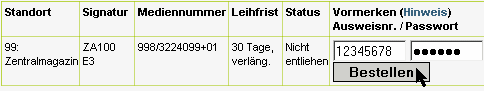 Bestellung durchführen