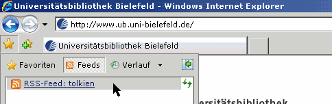 RSS-Feed als dynamisches Lesezeichen in der Lesezeichen-Symbolleiste