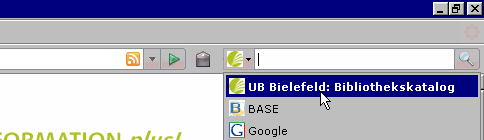Bibliothekskatalog in der Suchmaschinenliste auswählen (Firefox)
