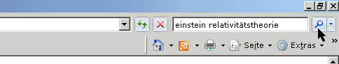 Suche im Bibliothekskatalog über die Suchmaschinenliste (Internet Explorer)