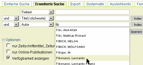 Erweiterte Suchmaske: Suchvorschläge aktivieren