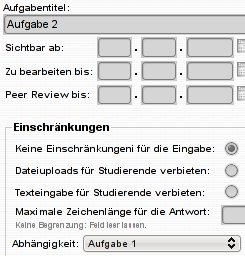 Abhaengigkeit einstellen