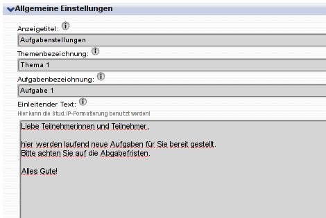Allgemeine Einstellungen