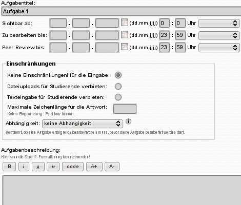 Button Aufgabe erstellen