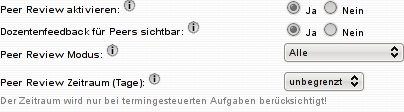 Peer-Review-Optionen